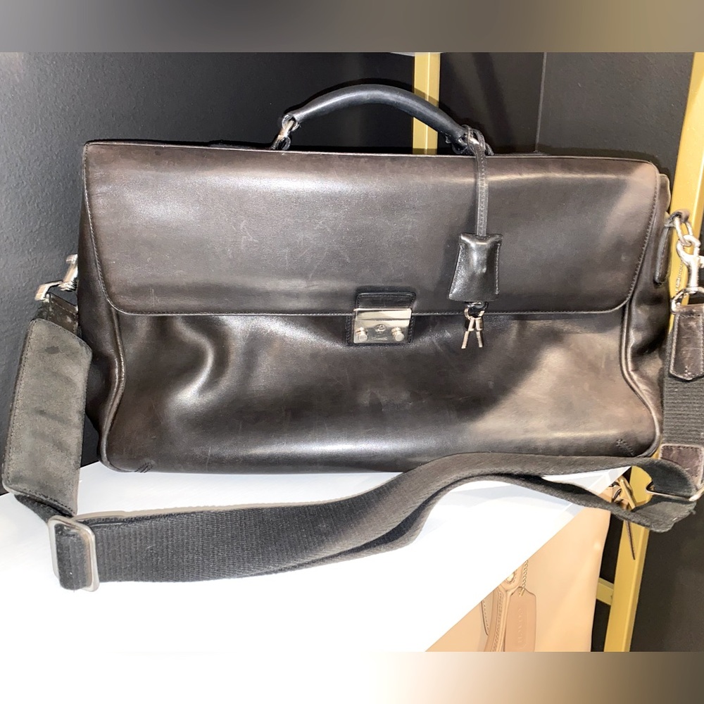 🖤EUC Coach Leather Briefcase 🖤 Black - Picture 1 of 9
